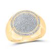 Image 1 : Round Diamond Circle Cluster Ring 5/8 Cttw 10KT Yellow Gold
