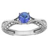 Image 1 : 0.84 CTW Tanzanite & Diamond Ring 14K White Gold - REF-70M2K
