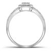 Image 2 : Round Diamond Square Cluster Ring 1/6 Cttw 10KT White Gold