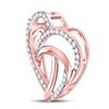 Image 2 : Round Diamond Heart Pendant 1/10 Cttw 10KT Rose Gold