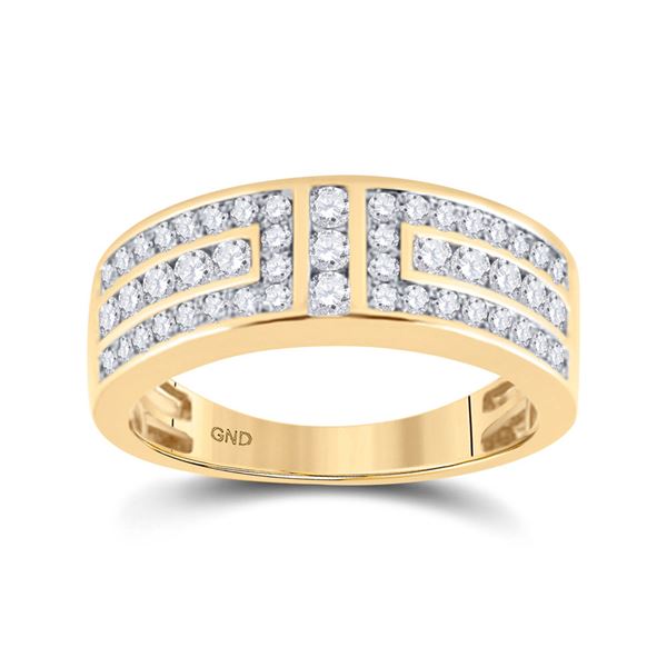 Round Diamond Symmetrical Wedding Band Ring 1 Cttw 14KT Yellow Gold