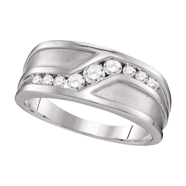 Round Diamond Wedding Band Ring 1/2 Cttw 10KT White Gold