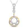 Image 1 : Round Diamond Dangle Circle Pendant 1/4 Cttw 10KT Yellow Gold