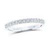 Image 1 : Round Diamond Single Row Machine-set Wedding Band 1/3 Cttw 14KT White Gold