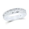 Image 1 : Round Channel-set Diamond Single Row Wedding Band 1 Cttw 14KT White Gold
