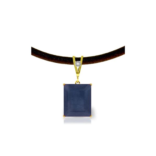 Genuine 7.01 ctw Sapphire & Diamond Necklace 14KT Yellow Gold - REF-80Y6F