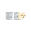 Image 1 : Princess Diamond Square Earrings 5/8 Cttw 14KT Yellow Gold