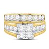 Image 2 : Bridal Wedding Ring Band Set 3 Cttw 14KT Yellow Gold