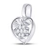 Image 2 : Round Diamond Small Heart Cluster Pendant 1/12 Cttw 10KT White Gold
