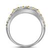 Image 2 : Round Diamond Cluster Ring Band 1 Cttw 14KT Two-tone Gold