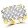Image 1 : Round Diamond Rectangle Cluster Ring 1/2 Cttw 10KT Yellow Gold