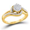 Image 1 : Round Diamond Cluster Ring 1/4 Cttw 10KT Yellow Gold