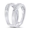 Image 2 : Round Diamond Wrap Ring Guard Enhancer 1/2 Cttw 14KT White Gold