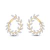 Image 2 : Round Diamond Twist Vine Hoop Earrings 1 Cttw 14KT Yellow Gold