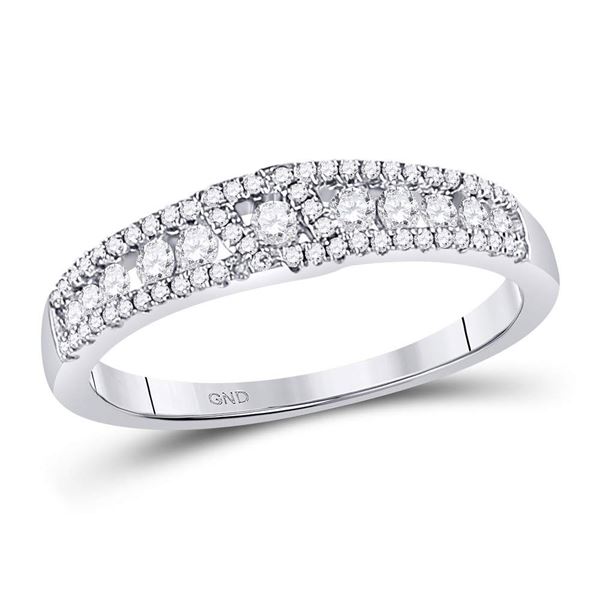 Round Diamond Anniversary Band Ring 1/2 Cttw 14KT White Gold