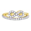 Image 2 : Round Diamond Woven Infinity Band Ring 1/2 Cttw 10KT Yellow Gold