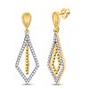 Image 1 : Round Diamond Geometric Dangle Earrings 1/5 Cttw 10KT Yellow Gold