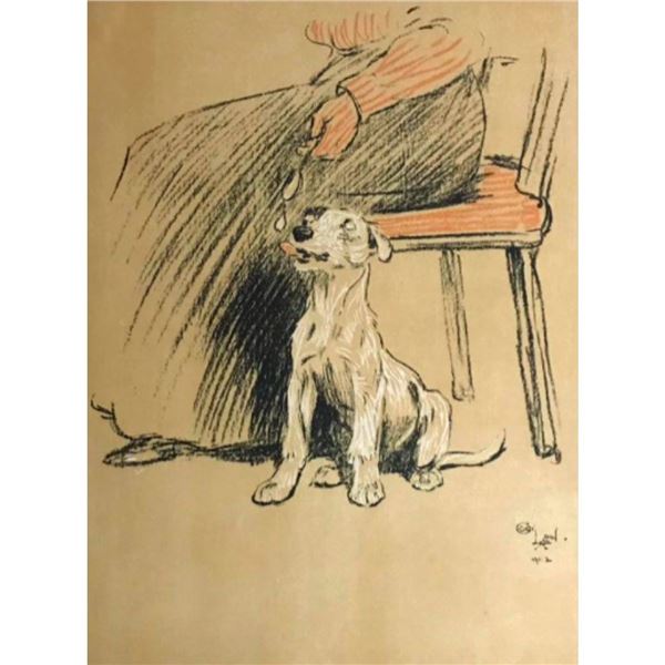 Early 1900's Lithograph, A Dog Day, Cecil Alden