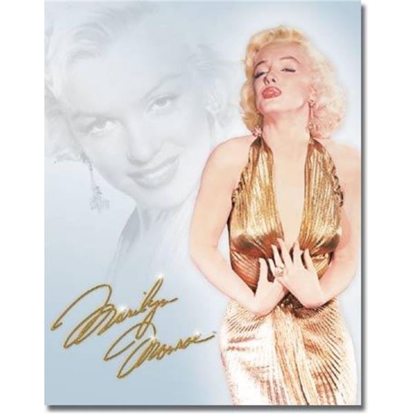 Marilyn Monroe Golden Glamour Metal Pub Bar Sign
