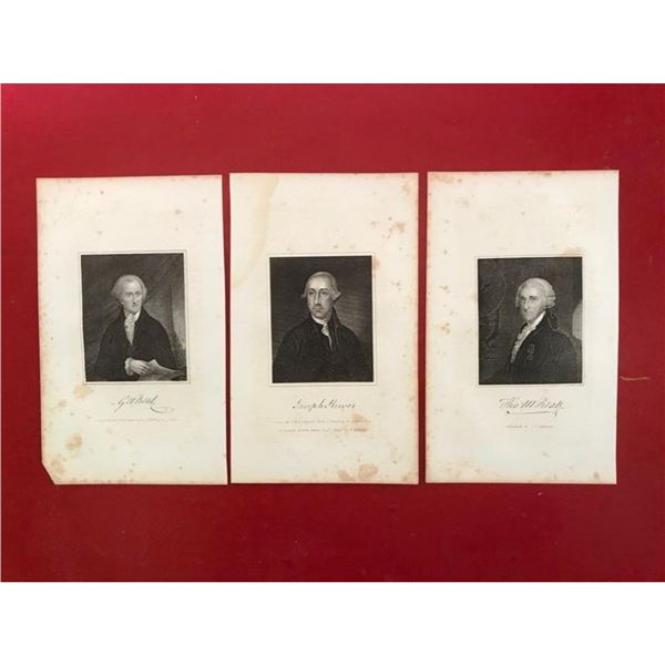 Group of 19thc Steel Engravings, Signers Declaration of Independence