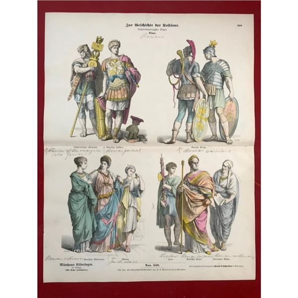 Rare 19thc German Costume Plates, Romans