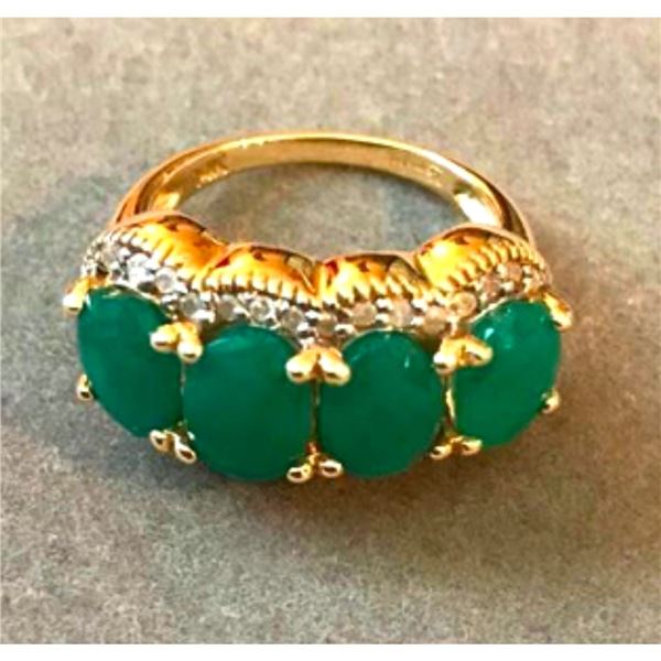 5.50ctw Emerald & Diamond 14kt Gold Ring