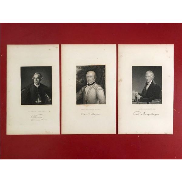 19thc Steel Engravings, Revolutionary War Officers
