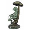 Image 4 : Signed Limited Edition Frog Under Mushroom Bronze Sculpture