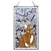 Image 2 : Tiffany Style Stained Glass Cat With Dragonfly Window Panel