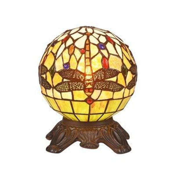 Mosaic Dragonfly Stained Art Glass Globe Light