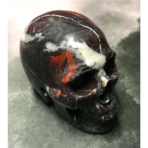 Carved Bloodstone Skeleton Skull