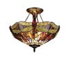 Image 3 : Tiffany Style Dragonfly 2 Light Stained Glass Ceiling Light
