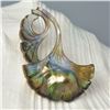 Image 2 : Handcrafterd Mabe Blister Pearl In Shell Carving, Gingko Leaf Pendant