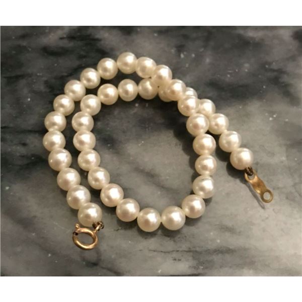 Vintage 4mm Akoya Pearl 14kt Gold Bracelet