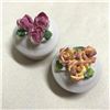 Image 1 : Pair of Bisque Porcelain Roses Trinket Boxes