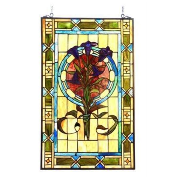 Tulips Stained Art Glass Hanging Window Panel