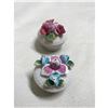 Image 3 : Pair of Bisque Porcelain Flower Trinket Boxes