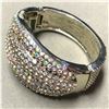 Image 5 : Multi Aurora Borealis Crystal Hinged Cuff Bracelet