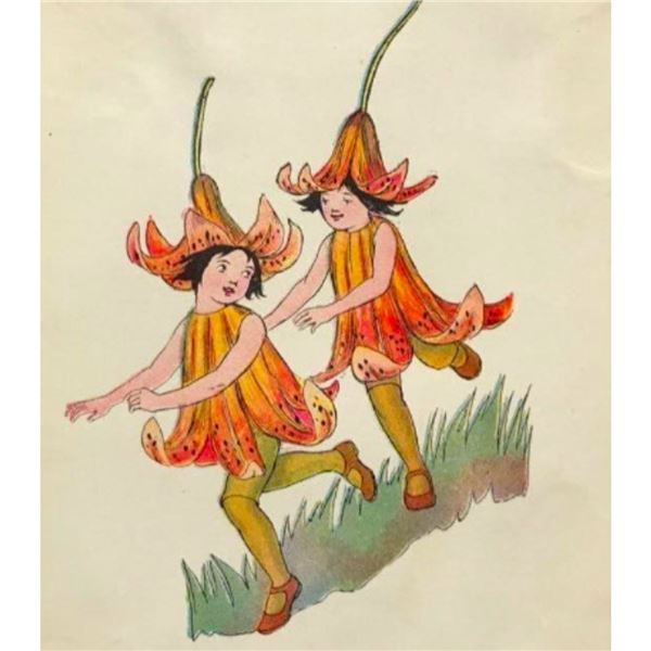 Wild Tiger Lily Little People Of The Garden Lithograph