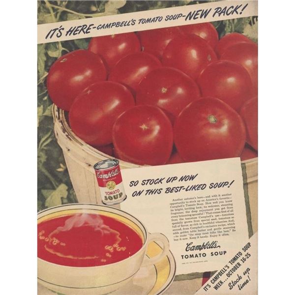 1940's Campbell's Tomato Soup Advertisement, Kitchen/Restaurant Decoration