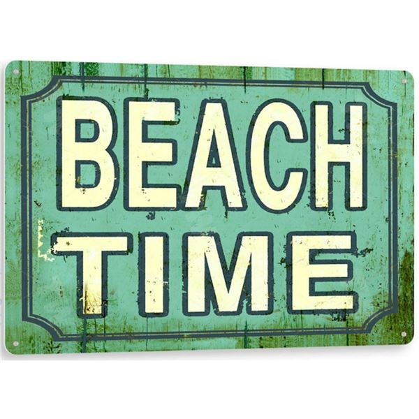 Beach Time Decorative Metal Sign