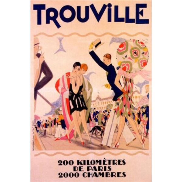 French Beach Hotel Reproduction Art Poster