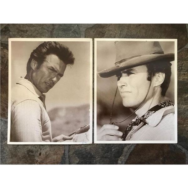 Pair of Clint Eastwood Sepia Photo Prints