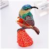 Image 3 : Hummingbird Enamel & Crystal Figurine Trinket Jewel Box