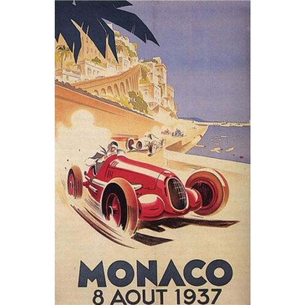1937 Monaco Grand Prix Race Poster