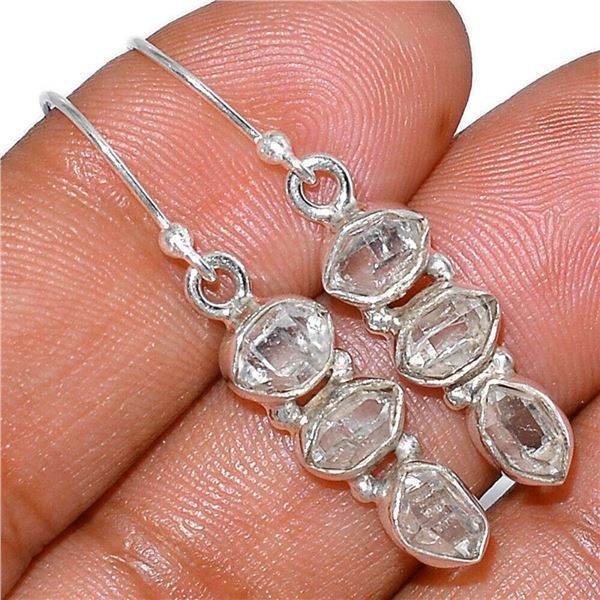 Herkimer Diamonds & Sterling Silver Drop Earrings