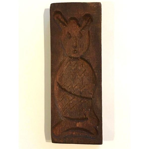 Antique Wood Carved Owl Speculaas Cookie Mold
