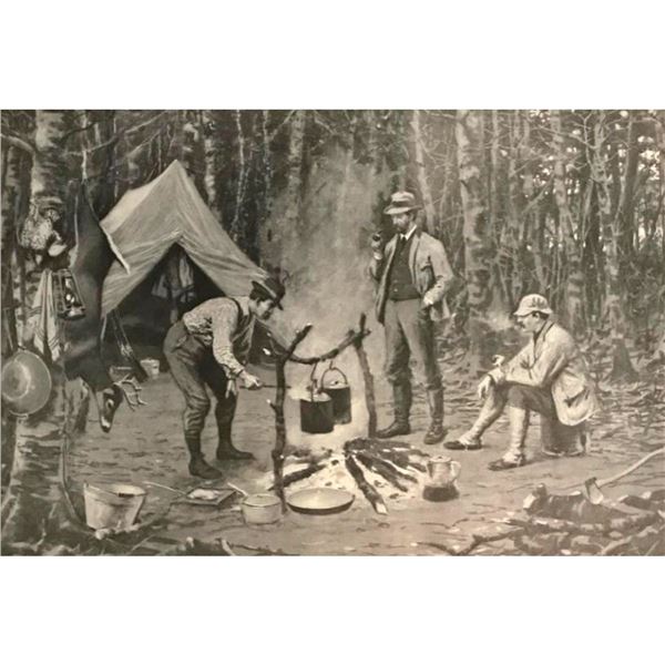 Early 1900's Half Tone Print, A.B. Frost, Fly Fishing