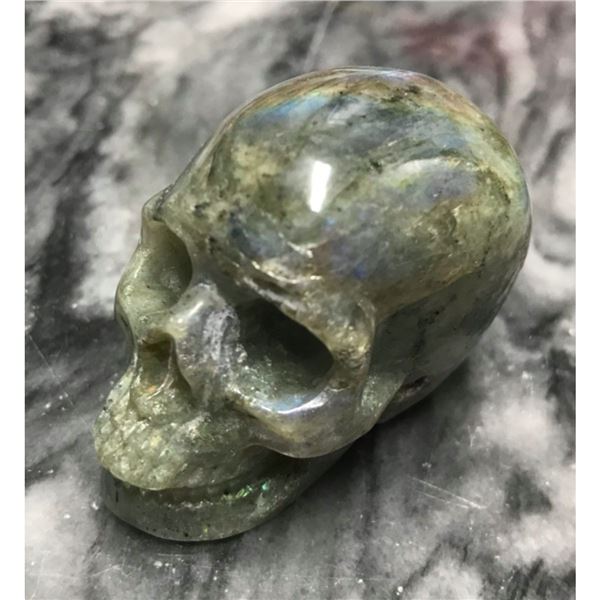 Carved Labradorite Gemstone Skeleton Skull