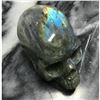 Image 2 : Carved Labradorite Gemstone Skeleton Skull